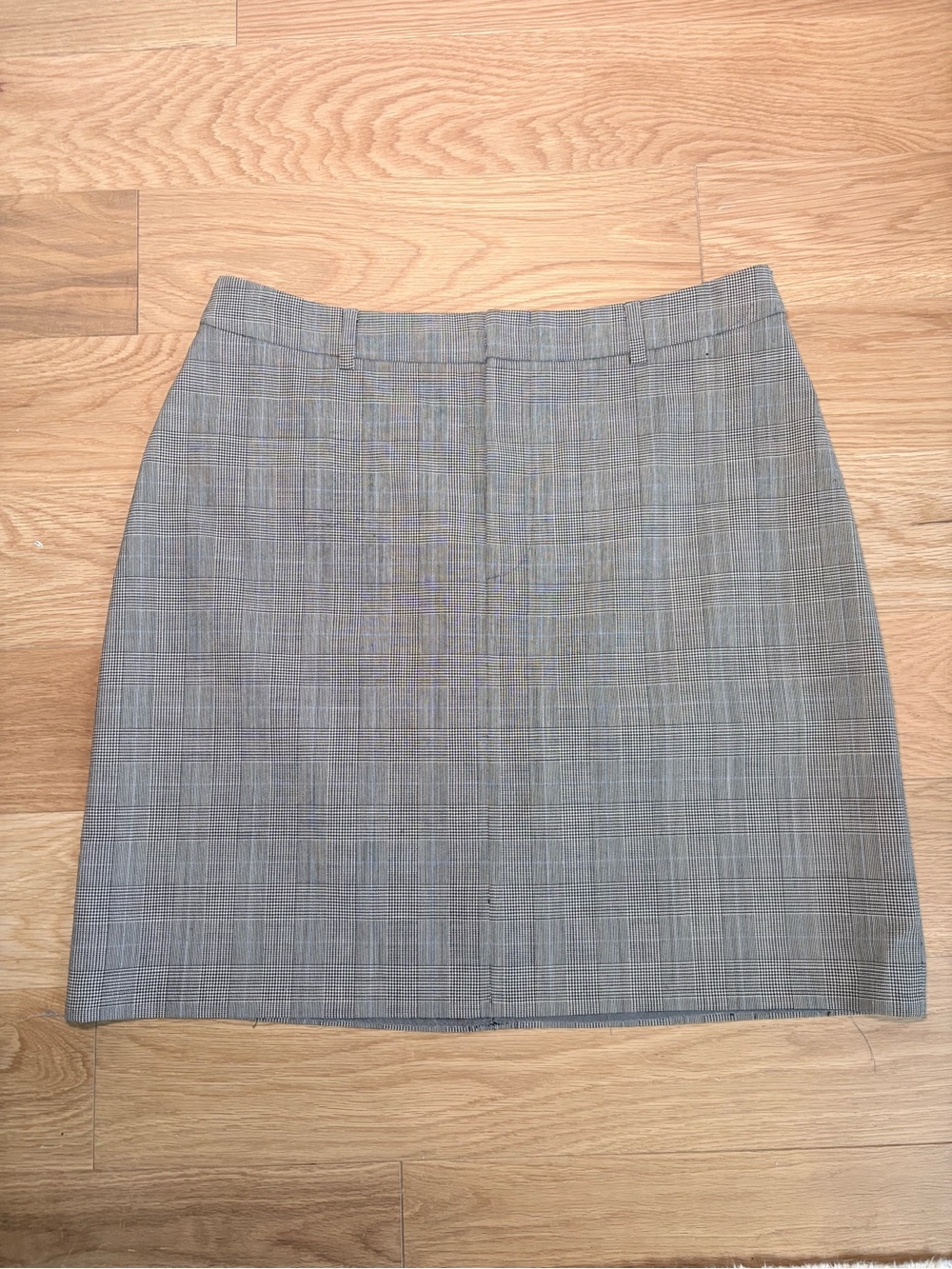 Ralph Lauren Gray Glen Plaid Wool Blend Pencil Skirt Size 12 Career Office